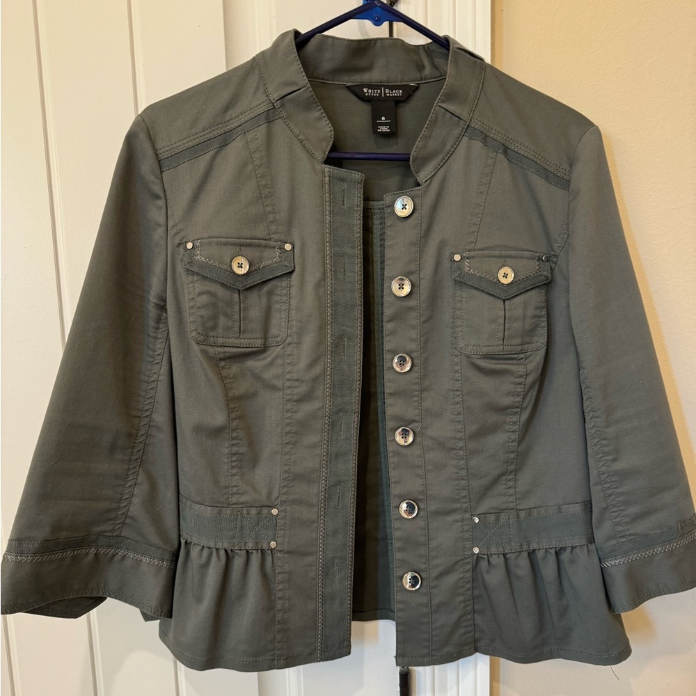 Green cropped jacket